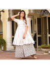 White Colour Stylista Vol 07 Kurti With Plazzo Collection Casual Wear Pure Maslin With Digital Printed 7003 